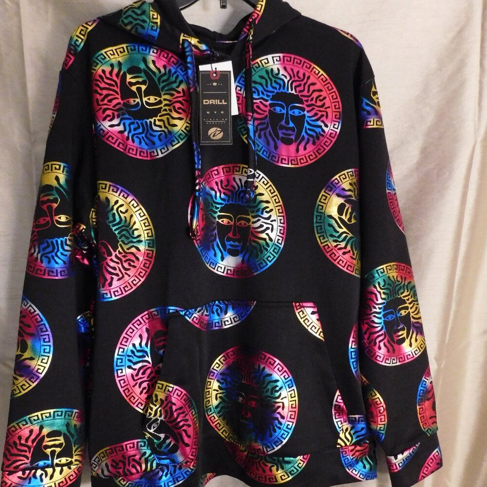 COPY - Drill Clothing Co. Medusa Baroque Multicolor Foil Hoodie Size XL NWT